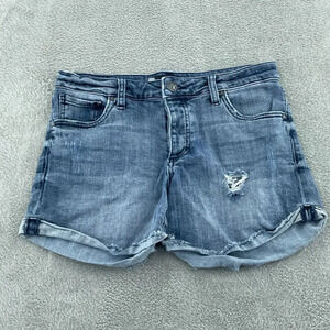 Kut From the Kloth Distressed Jean Shorts Womens 6 Blue 4473
